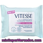 Vitesse Toallitas Desmaquilladoras Tri-mineral Complex Para Piel Sensible Bolsa 20 Unidades