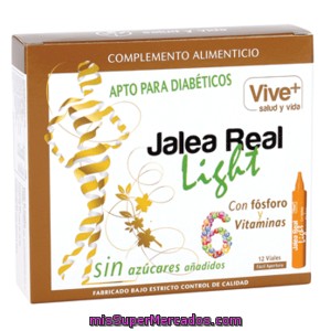 Vive+ Saludyvida Jalea Real Light 6 Sin Azúcares Añadidos Caja 12 Viales
