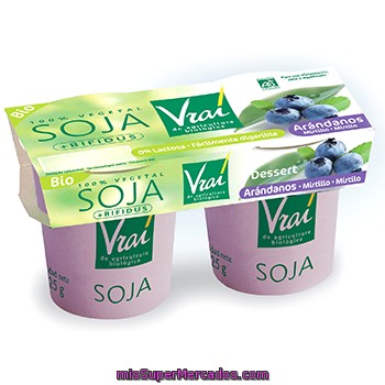 Vrai Especialidad De Soja Sabor Arándanos Pack 2 Envase 125 G