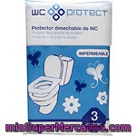 Wc Protect Protector Desechable Del Inodoro Impermeable Y De Bolsillo Barrera Bacteriológica Envase 3 Unidades
