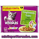 Whiskas Comida Gato Junior Sabores 4x100g