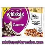 Whiskas Gusto Selección Variada En Salsa Con Pavo Y Salmón Pack 4 Bolsa 100 G