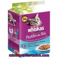 Whiskas Platitos Del Día De Pescado 6x50g