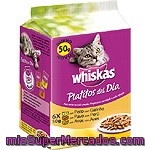 Whiskas Platitos Del Día Selección De Variedades De Carnes Blancas En Salsa Para Gato Pack 6 Bolsas 50 G