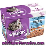 Whiskas Sabores Del Mar Para Gato En Gelatina Selección De Pescado Pack 12 Bolsa 100 G