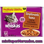 Whiskas Simplemente Bueno Carne Estofada Tiernos Trocitos En Salsa Para Gatos Pack 4 Unidades 85 G