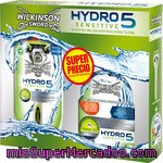 Wilkinson Pack Hydro 5 Sensitive Con Maquinilla De Afeitar + Recambio 4 Unidades Estuche 1 Unidad