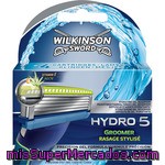 Wilkinson Recambio Maquinilla De Afeitar Hydro 5 Groomer Estuche 4 Unidades
