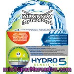 Wilkinson Recambio Maquinilla De Afeitar Hydro 5 Sensitive Estuche 4 Unidades