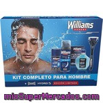 Williams Expert Kit Con Gel De Afeitar Ice Blue Spray 200 Ml + Desodorante Stick Ice Blue Envase 75 Ml + Loción Aqua Velva Frasco 200 Ml + Maquinilla Wilkinson Hysro 5