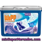 Wipp Express Power-mix Caps Detergente Máquina Líqudo Gel Quitamanchas Polvo Activo Frescor Lavanda Envase 22 Dosis