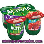 Yogur 0% Con Frutos Rojos Danone - Activia Pack De 4x125 G.