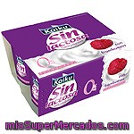 Yogur 0% Sin Lactosa Con Frambuesas Kaiku, Pack 4x125 G