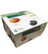 Yogur Bífidus 0% Con Ciruela Y Manzana Carrefour Pack 4x125 G.