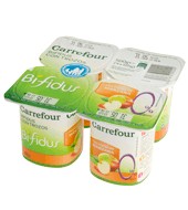 Yogur Bífidus 0% Con Manzana Carrefour Pack De 4x125 G.