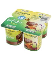 Yogur bífidus 0% con muesli, cereales y soja carrefour pack de 4x125 g.,  precio actualizado en todos los supers