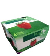 Yogur Bífidus Con Fresas Carrefour Pack 4x125 G.