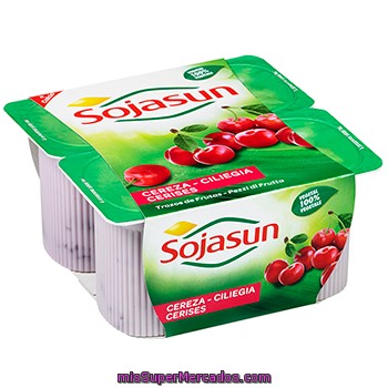 Yogur Cereza Sojasun Pack De 4x100 G.