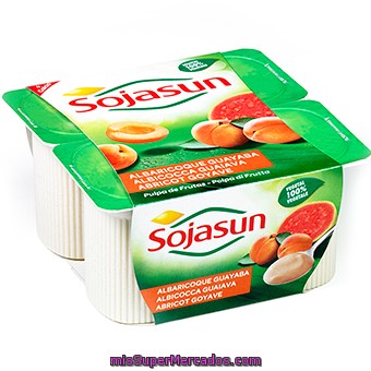 Yogur Con Albaricoque Y Guayaba Sojasun Pack 4x100 G.