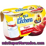 Yogur Con Fresas Enriquecido Nestlé La Lechera, Pack 2x125 G