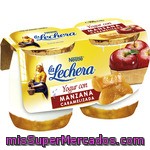 Yogur Con Manzana Caramelizada Nestlé - La Lechera Pack 2x125 G.