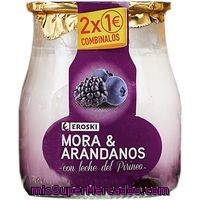 Yogur Con Mora-arándanos Del Pirineo Eroski, Tarro 135 G