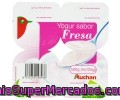 Yogur Con Sabor A Fresa Auchan Pack De 4 Unidades De 125 Gramos