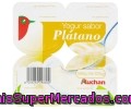 Yogur Con Sabor A Plátano Auchan Pack De 4 Unidades De 125 Gramos