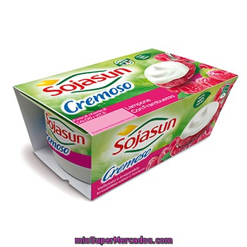 Yogur Cremoso Bicapa Frambuesa Sojasun Pack 2x100 G.