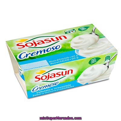 Yogur Cremoso Bicapa Natural Sojasun Pack 2x100 G.