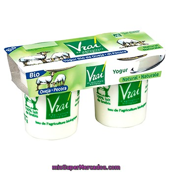 Yogur De Oveja Natural Ecológico Vrai Pack De 2 Unidades De 125 Gramos