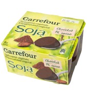 Yogur De Soja Con Chocolate Carrefour Pack De 4x100 G.