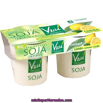 Yogur De Soja-limón Vrai, Pack 2x125 G