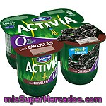 Yogur Desnatado Con Ciruela Danone - Activia Pack De 4x125 G.