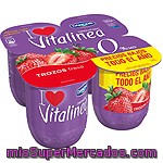Yogur Desnatado Con Fresas Danone - Vitalinea Pack De 4x125 G.