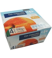 Yogur Desnatado Con Melocotón 0% Mg Carrefour Pack 4x125 G.