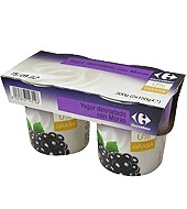 Yogur Desnatado Con Moras Carrefour Pack 2x150 G.