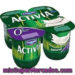 Yogur Desnatado Natural Danone - Activia Pack De 4x125 G.