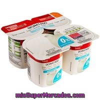 Yogur Desnatado Natural Edulcorado Eroski Basic, Pack 4x125 G