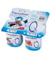 Yogur Desnatado Panache Con Fresa Carrefour Pack De 4x125 G.