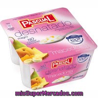 Yogur Desnatado Pasteurizado Con Macedonía Pascual, Pack 4x125