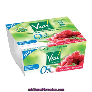 Yogur Frambuesa Desnatado 0% Vrai Pack De 4x100 G.