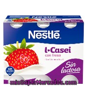 Yogur Fresa L-casei Sin Lactosa Nestlé Pack 6x100 G.