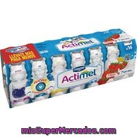 Yogur Líquido Natural / Fresa Danone - Actimel Pack De 14x100 G.