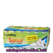 Yogur Líquido Sanus Natural Azucarado + L.casei Carrefour Pack 12x100 G.