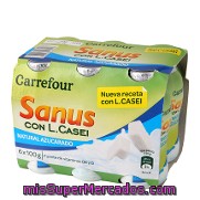Yogur Líquido Sanus Natural Azucarado + L.casei Carrefour Pack 6x100 G.