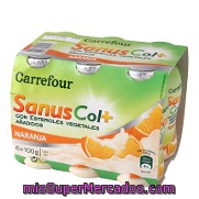 Yogur Líquido Sanuscol Naranja Carrefour Pack 6x100 G.