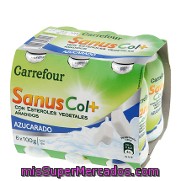 Yogur Líquido Sanuscol Natural Azucarado Carrefour Pack 6x100 G.