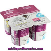 Yogur Natural Cremoso Edulcorado 0% Eroski, Pack 4x125 G