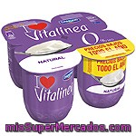 Yogur Natural Desnatado Danone - Vitalinea Pack De 4x125 G.